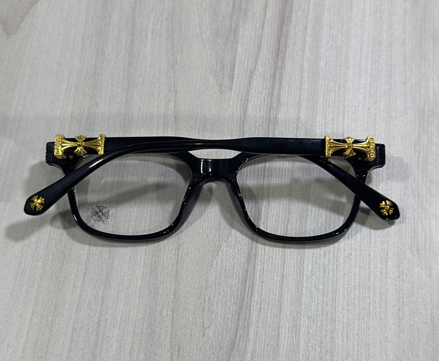 Black and Gold Chrome Glasses