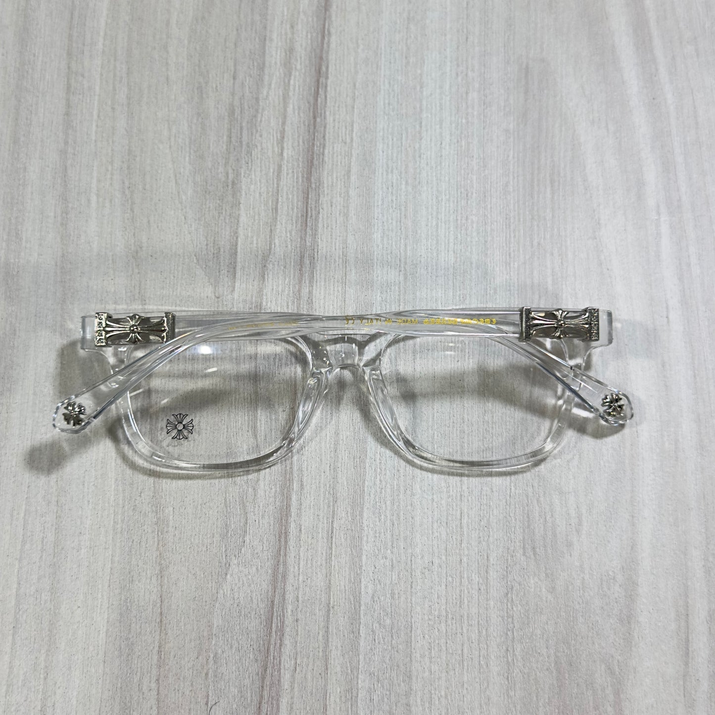 Clear and Silver Chrome Glasses