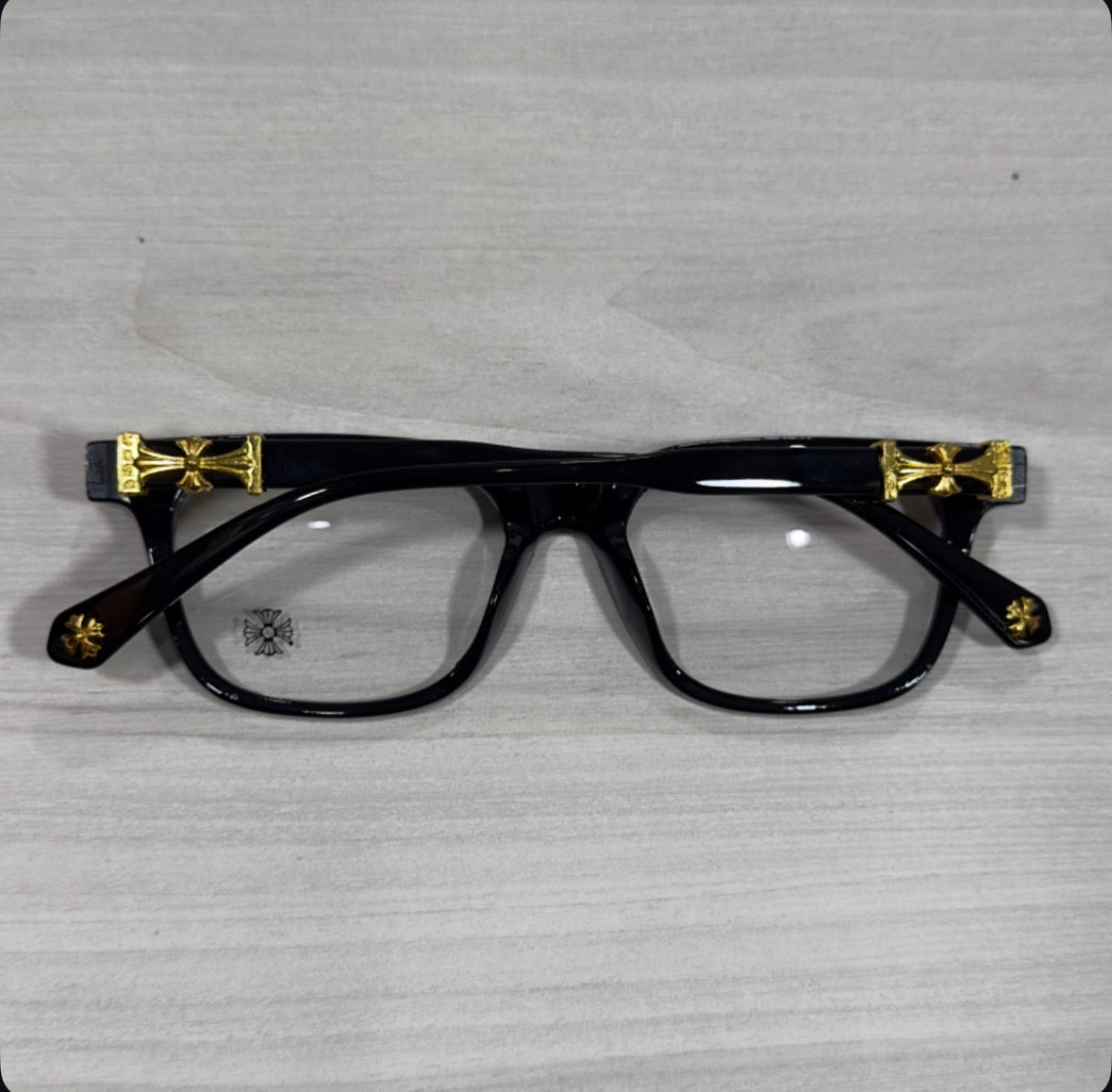 Black and Gold Chrome Glasses