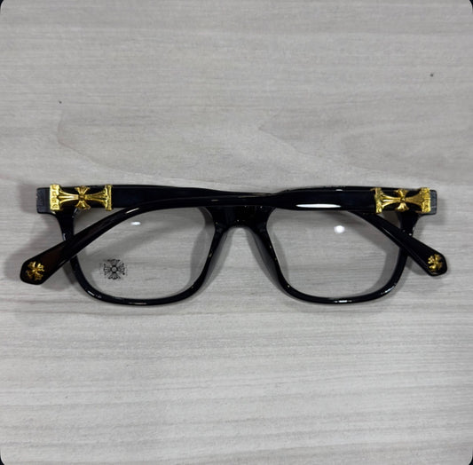 Black and Gold Chrome Glasses